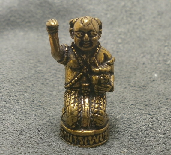 Tiny Brass Kuman Thong Mini Amulet Thai Good Luck Charm - Etsy