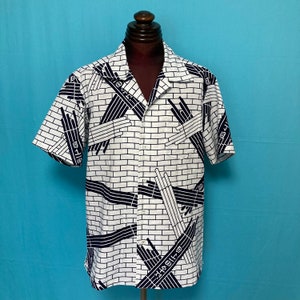 US M, Japanese vintage cotton kimono Hawaiian shirt, aloha shirt, vintage yukata, up cycling