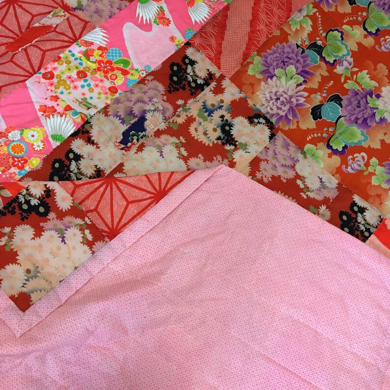 Patchwork thin quilt valuable kimono woolen muslin vintage Etsy