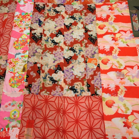 Patchwork thin quilt valuable kimono woolen muslin vintage Etsy