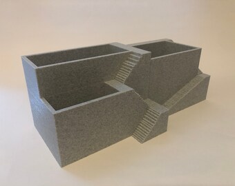 Mini Desktop gardens - Marble Planter (faux marble 3D printed). Bonzai, Succulent planters