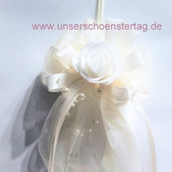 Kirchenschmuck Kirchbankschleife Stuhlschleife Hochzeit KS0015 creme