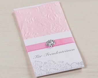 SPECIAL OFFER ** 40 handkerchiefs tears of joy wedding TT0040 pink