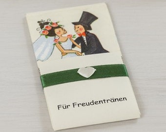 Taschentücher Freudentränen Hochzeit TT0006 Brautpaar grün