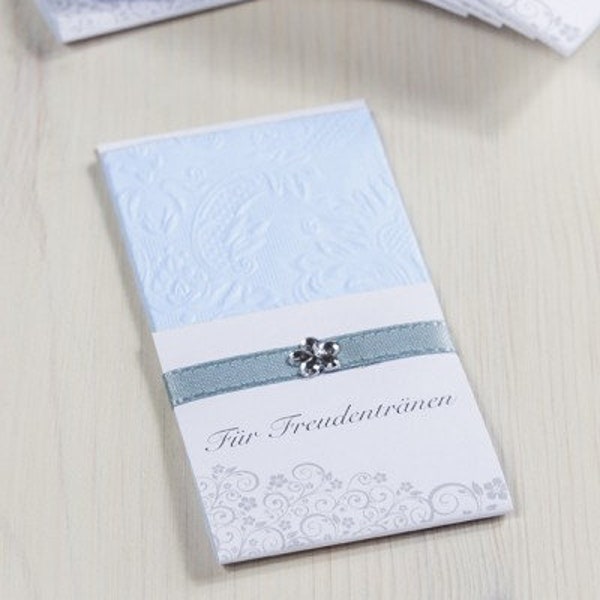 Taschentücher Freudentränen Hochzeit TT0030 hellblau