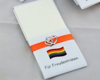 10 Taschentücher Freudentränen Hochzeit TT0082 Regenbogen