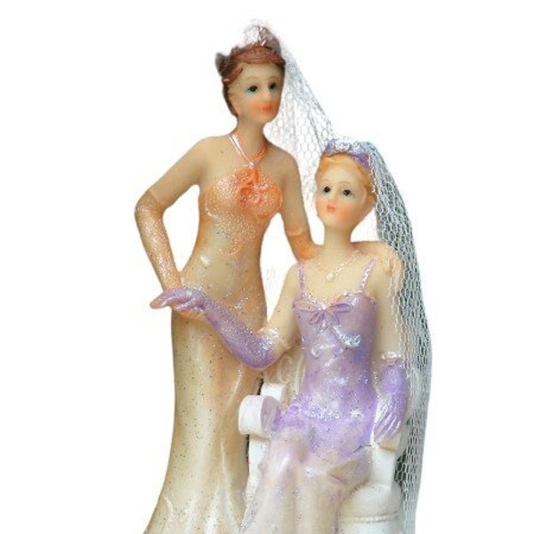 Tortenfigur Tortenaufsatz zur Hochzeit Homo Brautpaar 14 cm TA0017 Frauen