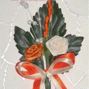 10 x Wedding pins guests badges wedding AS0049 Orange