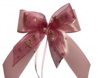 Christmas bows bows gifts Christmas WS2010 in a set of 10 - pink, gold