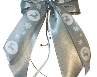 Silver Christmas LoopS Bows Gifts Christmas WS2018 in Set of 10