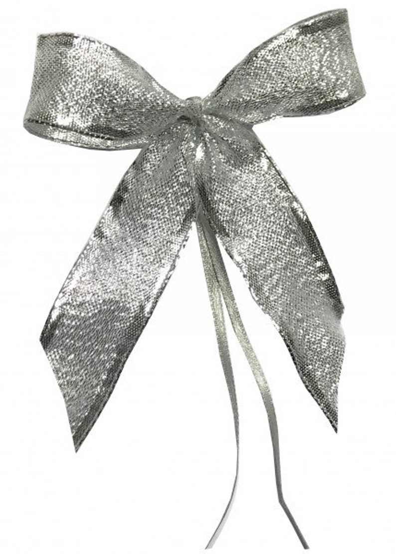 Silver Christmas LoopS Bows Gifts Christmas WS2018 in Set of 10