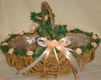 Scatter basket wedding flower children wicker basket apricot SK0008