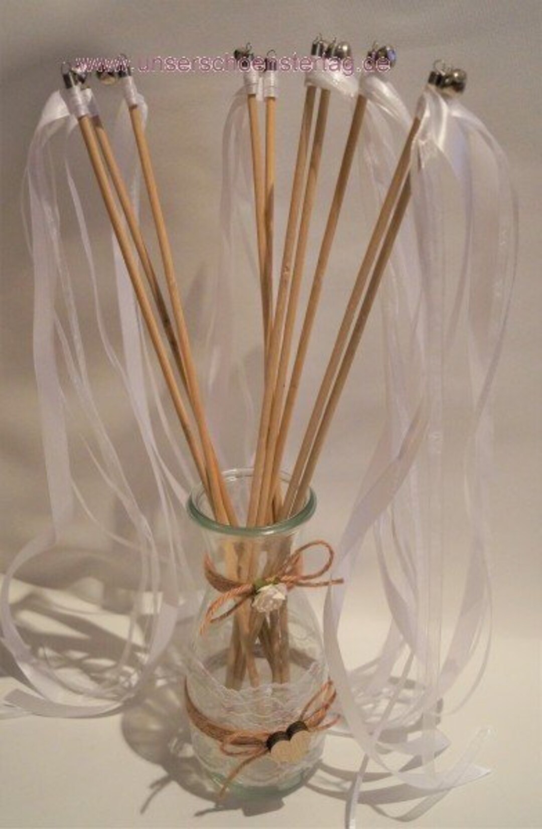 10 Wedding Wands With Bells Wedding Guests WW001 White Etsy