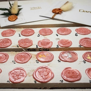 Wachssiegel selbstklebend - von Hand gegossenes Wachssiegel in rosa, altrosa, rosé - DIY Siegel Motivwahl