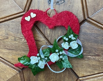 handmade ** Heart for Mother's Day Wedding Engagement Door Wreath NEW