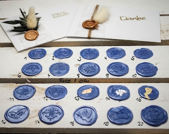 Wasafdichting zelfklevend - handgegoten wasafdichting in blauw - DIY-zegelmotiefselectie