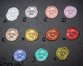 Wax seal zelfklevend - handgegoten wax seal dank u (1) - DIY seal kleur keuze