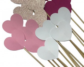 50 Steckherzen zur Hochzeit Dekoration SH001 - rosa, pink, weiß