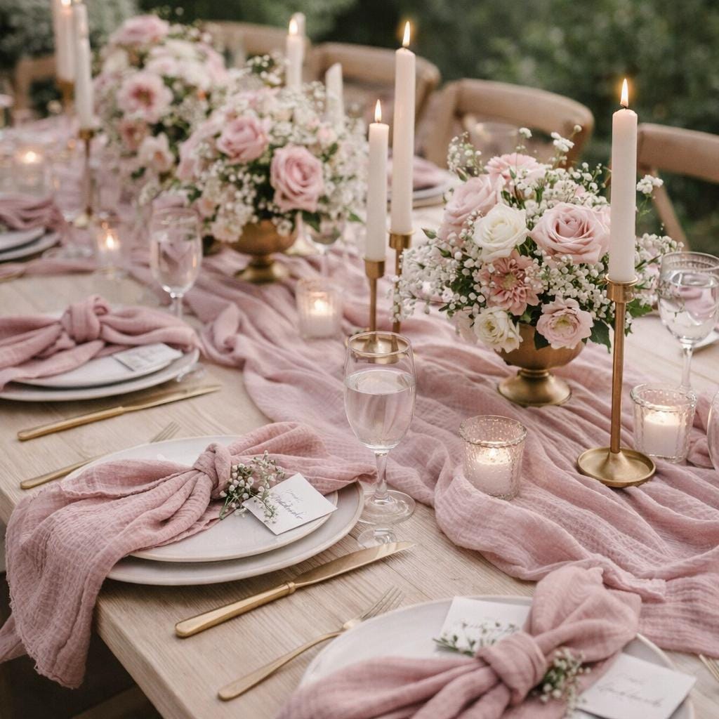 Tischdeko hochzeit rosa