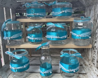 SPECIAL OFFER ** 9 vases baptism communion confirmation fish turquoise