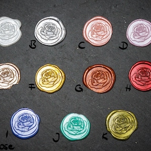 Wachssiegel selbstklebend - von Hand gegossenes Wachssiegel Rose - DIY Siegel Farbwahl
