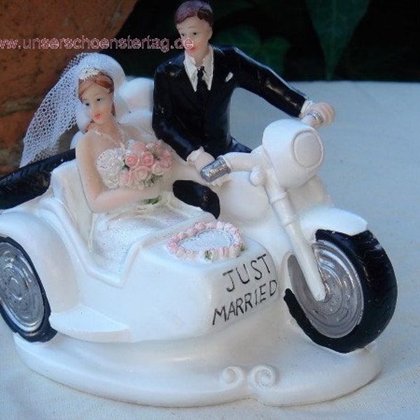 Tortenaufsatz Hochzeit Brautpaar Motorrad Tortendeko TA0118