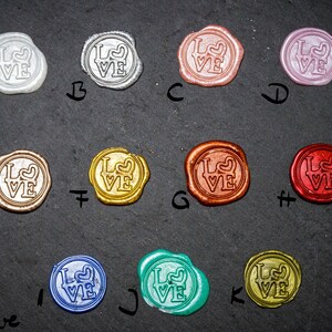 Wax seal zelfklevend - handgegoten wax seal love - DIY seal kleur keuze