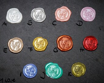 Wax seal zelfklevend - handgegoten wax seal love - DIY seal kleur keuze