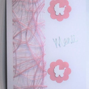 2 x Tarjetas de menú Bautismo MK007 (rosa)