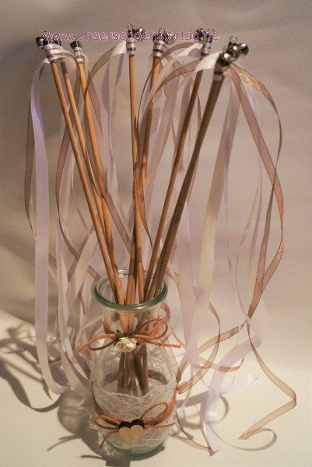 10 Wedding Wands With Bells Wedding Guests WW001 Brown Etsy