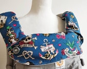 Made with Bamboo Fleece Ergo 360 carrier Dribble bib Drool cover ,Teething pads Sucking pads - Funky Sailor
