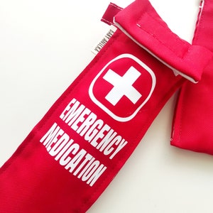 PERSONALISED Insulated  Medication Bag,Pen Holder, Adrenalin Injection Case/Medicine Bag-Red