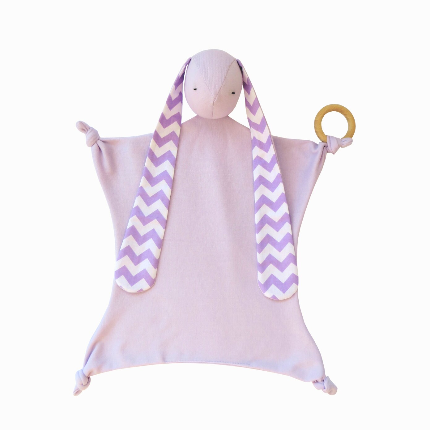 Personalized security blanket baby toy Purple Chevron Bunny Etsy