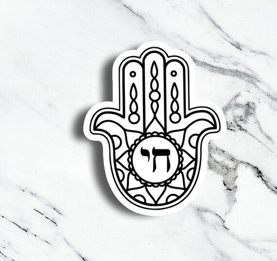 thumbnail image 2 of Chai Hebrew Life Vinyl Car Sticker – Black, Waterproof, Select Size (AK Wall Art) 2 of 6