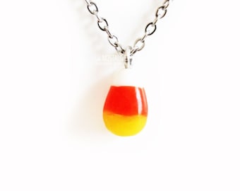 Candy Corn Necklace Dainty Simple Halloween Jewelry Gift Fall