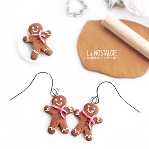Christmas Earrings Gingerbread Men Holiday Jewellery Gift Idea
