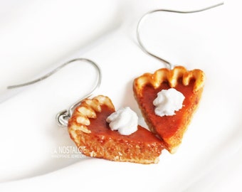 Boucles D'oreilles Tarte Citrouille Potiron Thanksgiving Bijou Cadeau Automne Pour Amie Halloween