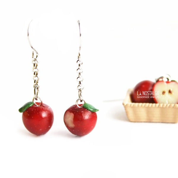 Boucles D'oreilles Pomme Rouge Fruit Bijou de Plage D'été Printemps Romantique Cadeau Pour Prof Femme