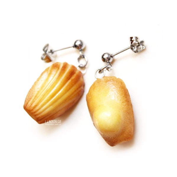 Bijoux Madeleines Boucles Clous D'oreilles Pendantes Gateaux Cadeau Unique Amie Femme Maman Fille St Valentin Fetes Des Meres