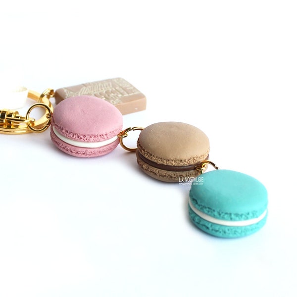 Porte-clés Macaron,Porte clef Macaron,Accessoire de sac,bijoux de sac à main,Macaron bleu,cadeau maman,cadeau pour fille