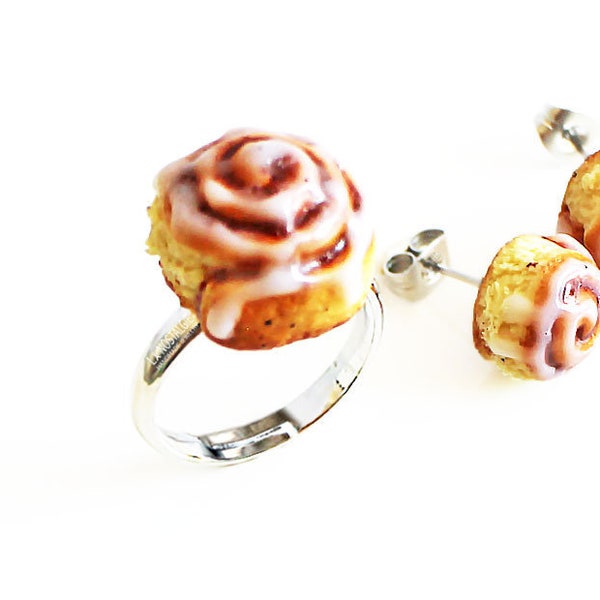 Bague Argent Cinnamon Roll Printemps Bijoux Cadeaux Pâques Anniversaire Pour Femme Filles