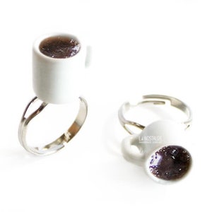 1PC Coffee Cup Ring Cute Food Jewelry Simple Minimalist Statement Rings Caffeine I love Coffee Lovers Gifts For Girlfriend Mother&#39;s Gift Mum