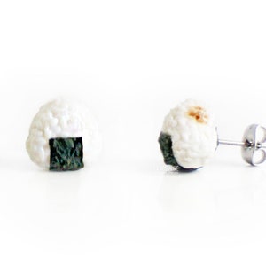 Onigiri Sushiris Kawaii Gåvor Sommar Silver Örhängen Japanska Smycken Födelsedagsälskare Naruto