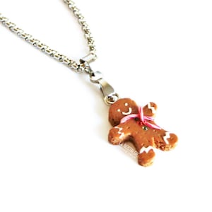 Weihnachten Lebkuchen Mann Zuckerstange Charme Halskette Schmuck Geschenke