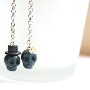 Boucles D'oreilles Pendantes Tête De Mort Jour Des Morts - Design Mexicain Gothique, Acrylique Coloré - Cadeau Halloween, Déguisement - 2