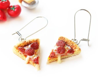 Pizza Slice Earrings Cute Food Jewelry Triangle Dangly Earring Quirky Jewellery Pizza Lover Gifts Pop Art