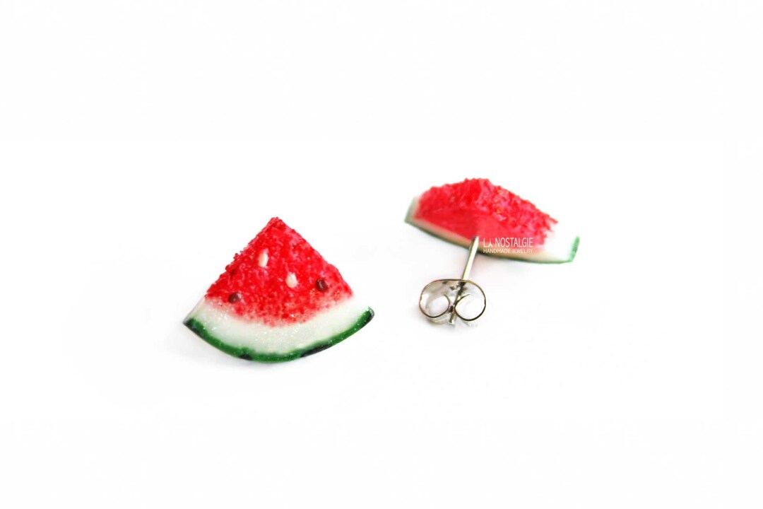 【関税込み】Watermelon Earrings - Shourouk - Strass - Multi Watermelon Earrings Fruit Geometric Triangle Studs Summer