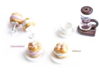 Cake Earrings,Food Earring,Cute Earring,Food Jewelry,Cream Puff,Dessert Jewelry,Hypoallergenic Earring,Unique Gifts For Sisters,Gift For Mom