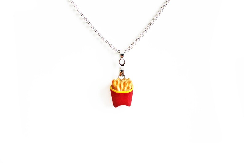 Collier Hot Dog,Bijoux Hotdog,Fimo Gourmande,Breloque Hotdog Américain Collier pendentif argent Bijou pâte polymère Junk Food Cadeau Unique image 9