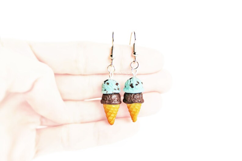 Ice Cream Beach Earrings Dangle Mint Green Chocolate Girls Summer Jewelry Trends Birthday Gifts image 3